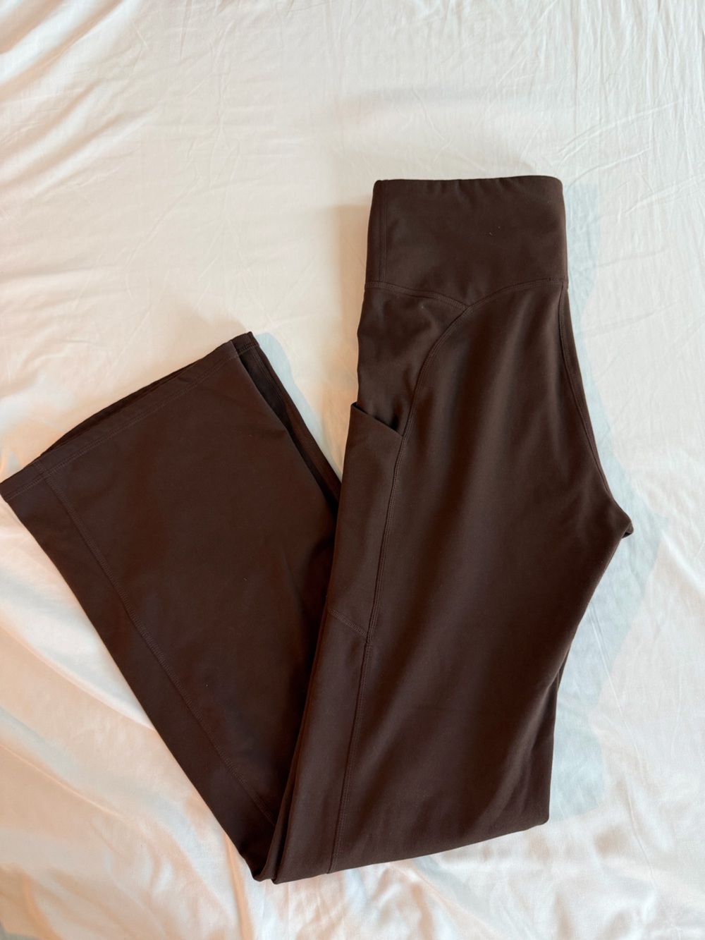 Fabletics Brown thermal wide leg stretch pants